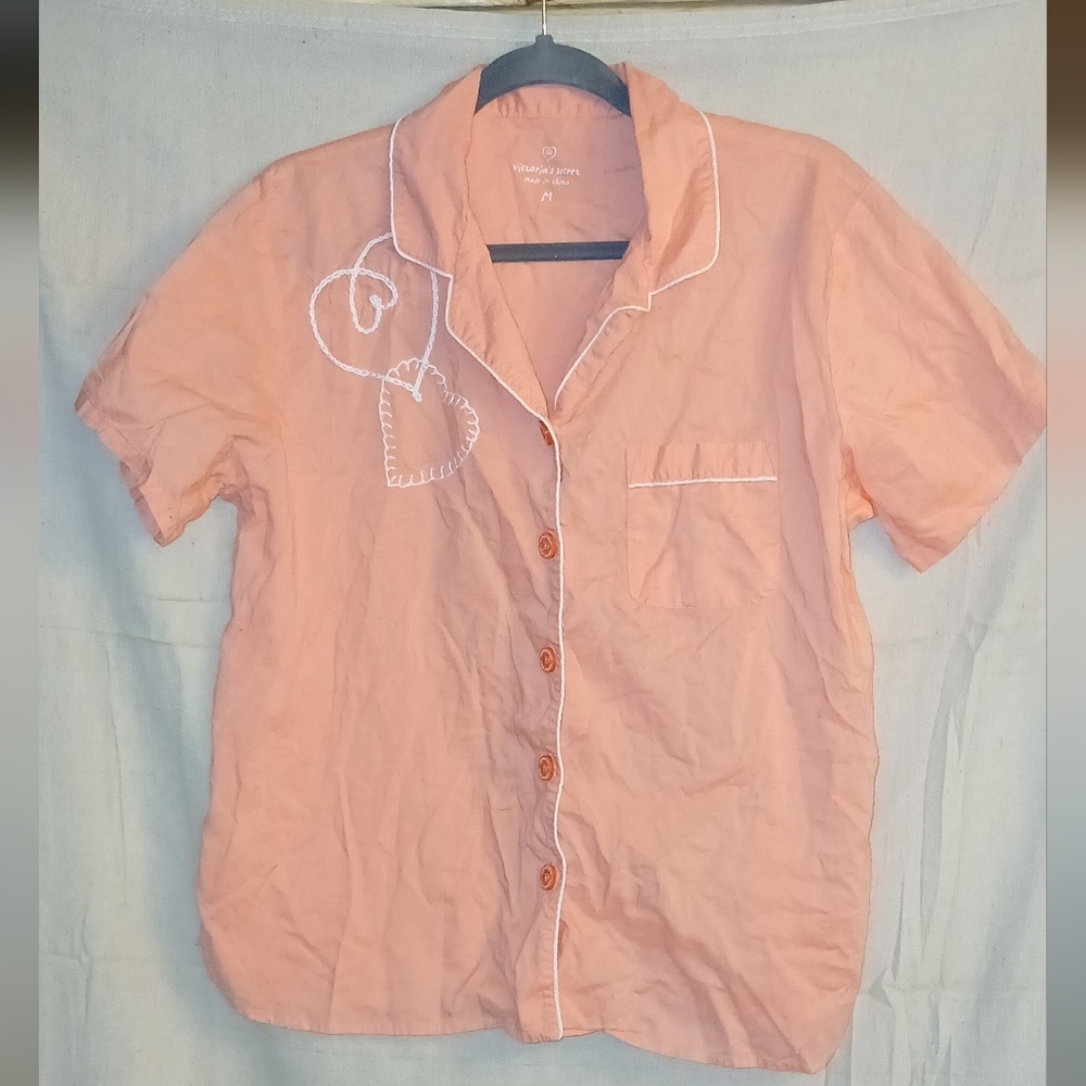 Victoria's Secret Pajama Button Down Top, Medium